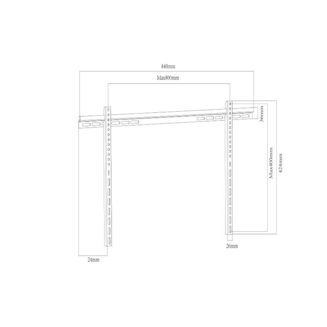 DQ   Leto Fixed Slim Platte TV Beugel