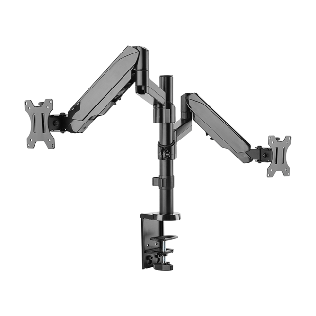 DQ  Dubbele Monitorarm zwart - met Gasveer