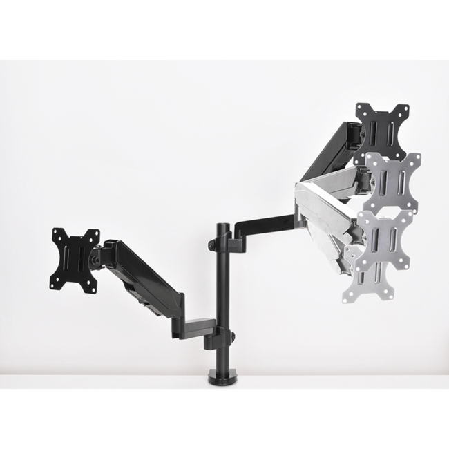 DQ  Dubbele Monitorarm zwart - met Gasveer