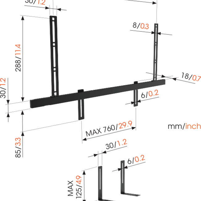 Vogel's SOUND 3550 Universele Soundbar Steun