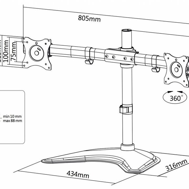 Neomounts NM-D335DBLACK Monitorbeugel