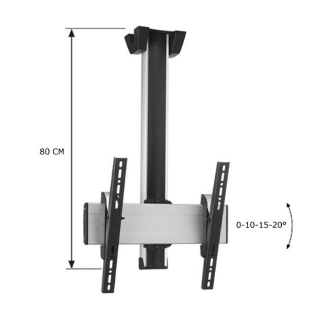 Vogel's Professional SET C 0822 Silver/Black 80 cm TV Plafondbeugel