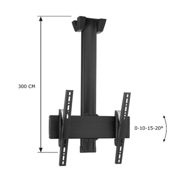 Vogel's Professional SET C 3022 Black 300 cm TV Plafondbeugel