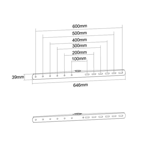 XTRARM  Extension set VESA 600x400 Black FS series