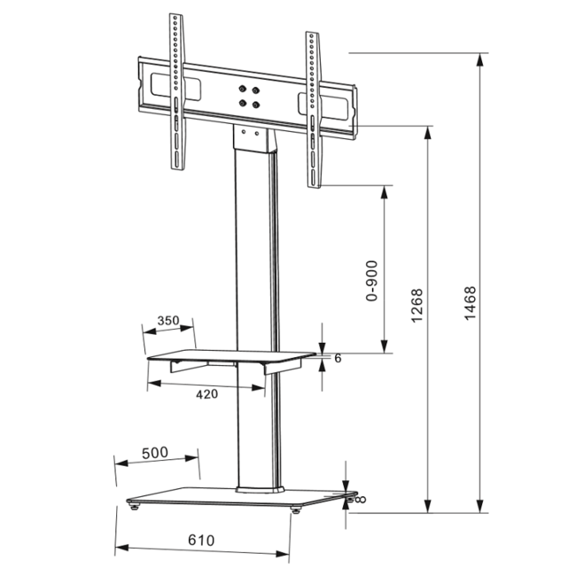 DQ  Adrian TV Vloerstandaard Zilver