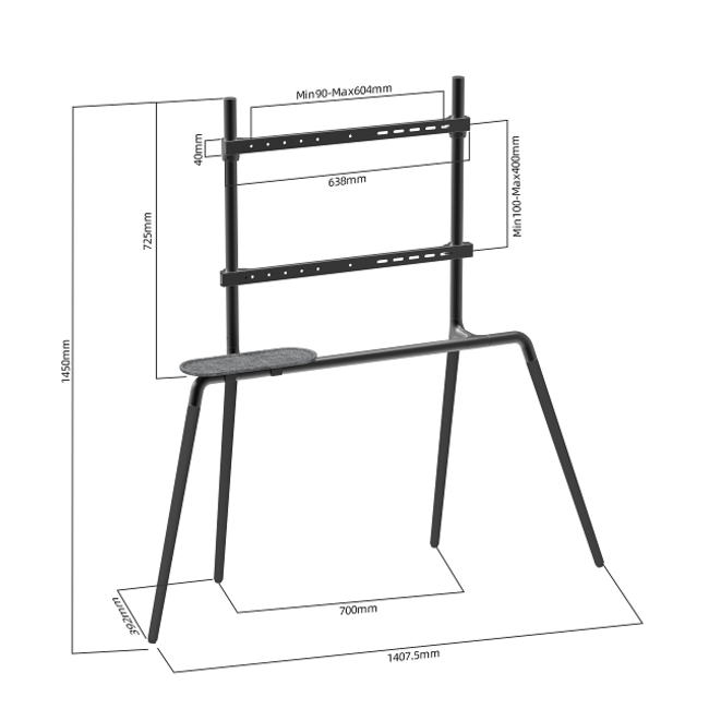 XTRARM  Ayta Plus TV Standaard Zwart