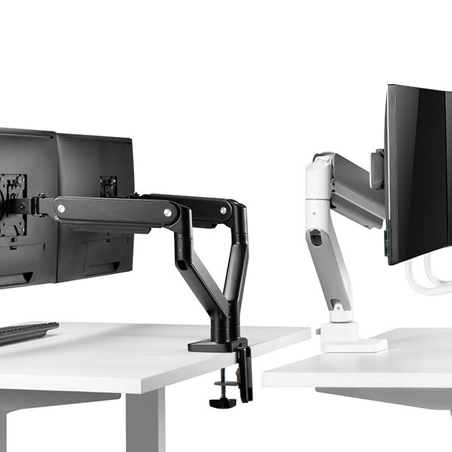 Neomounts DS75-450WH2 Monitorarm 17-32" - gasveer - Topfix - 180°-stop