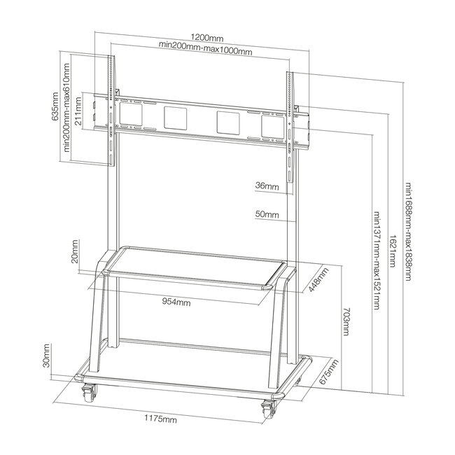 Neomounts M4000BLACK TV Vloerstandaard