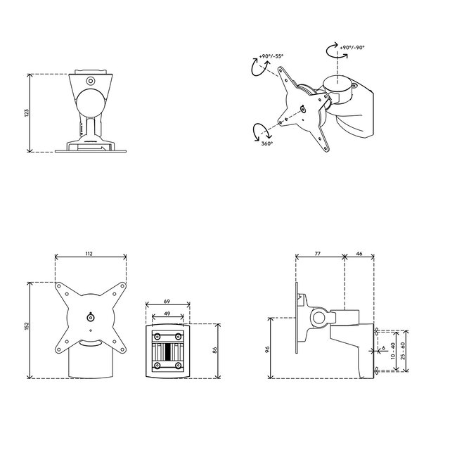 Dataflex Viewlite monitorarm - rail 402