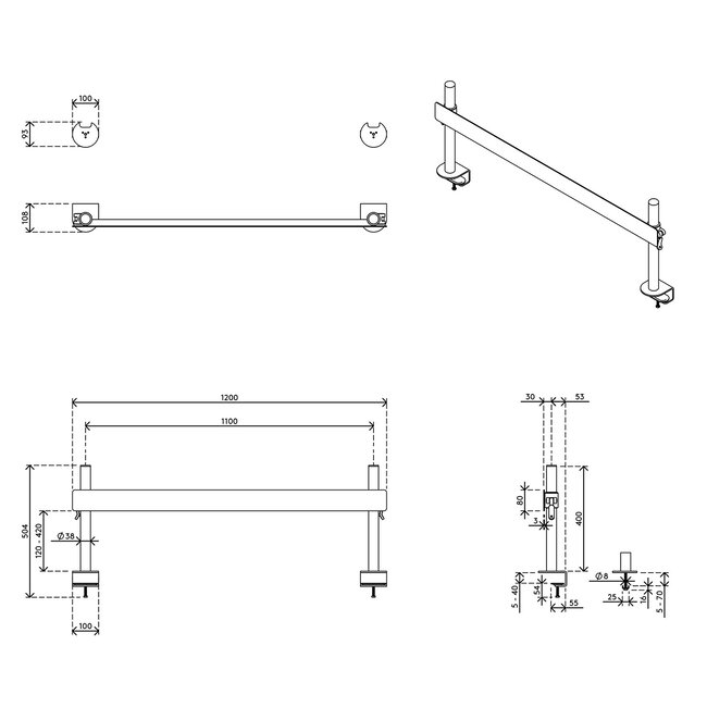 Dataflex Viewmate toolbar Zilver - bureau 112