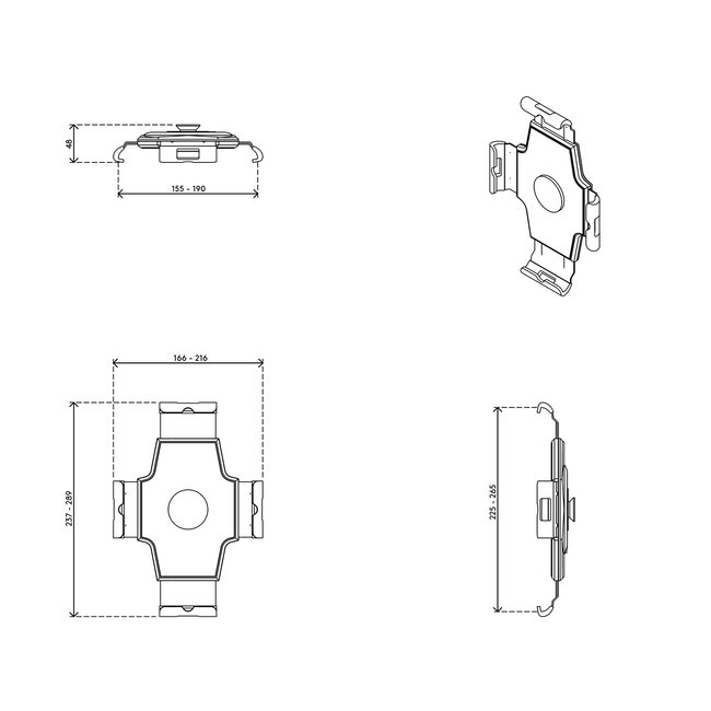 Dataflex Viewlite universele tablethouder Zwart - optie 053
