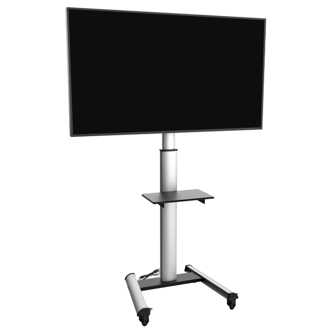 XTRARM  Proton 500 Verrijdbare TV Standaard Aluminium = Met 2 stopcontacten en 2 USB poorten