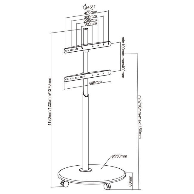 XTRARM  Arius TV Standaard Wit