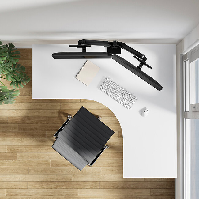 Neomounts DS65S-950BL2 Monitorarm 24-34" - gasveer - Topfix - multi-instelbaar - 180°-stop