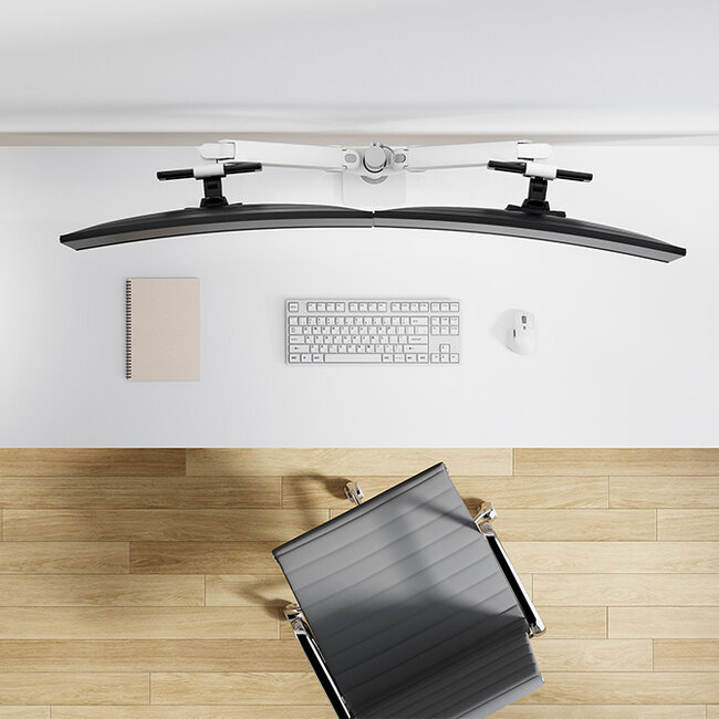 Neomounts DS65S-950WH2 Monitorarm 24-34" - gasveer - Topfix - multi-instelbaar - 180°-stop