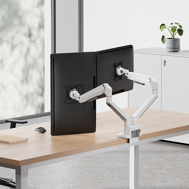 Neomounts DS70-250WH2 Monitorarm 17-32 inch - gasveer - Topfix - 180°-stop