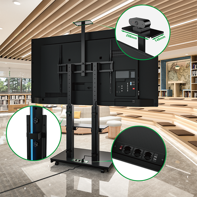 XTRARM  Duolite Verrijdbare TV Vloerstandaard Zwart