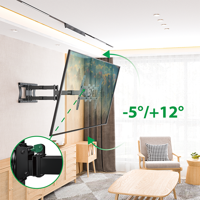 XTRARM  Cratos 100 cm Double 600 TV Beugel Black