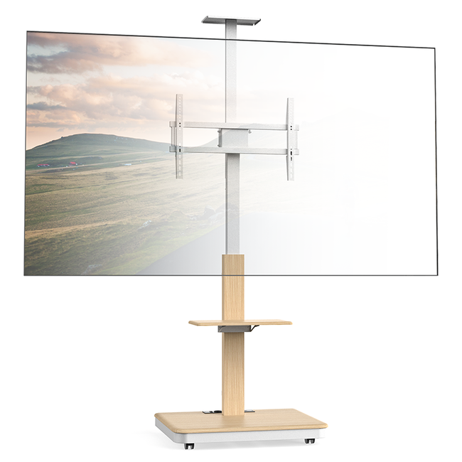 XTRARM  Elite Verrijdbare TV Standaard Wit/Beuken Manueel