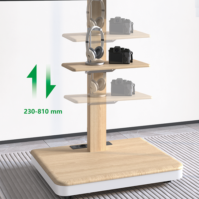 XTRARM  Elite Verrijdbare TV Standaard Wit/Beuken Manueel