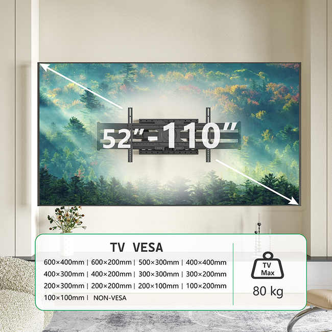 XTRARM  Cratos 120 cm Double 600 Rotate TV Beugel