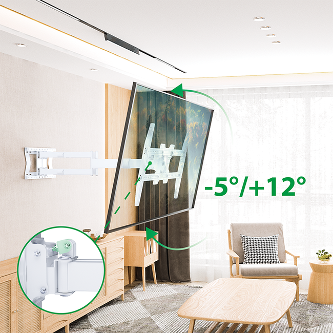 XTRARM  Cratos 120 cm Double 600 TV Beugel White