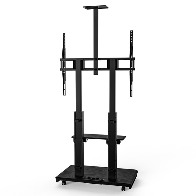 XTRARM  Duolite Verrijdbare Elektrische TV Vloerstandaard Zwart