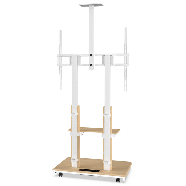 XTRARM  Duolite Verrijdbare Elektrische TV Standaard Wit/Beuken