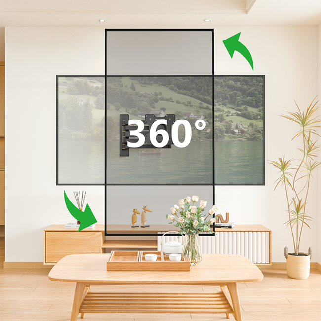 XTRARM  Axis XL 108,5 cm Draai- en Kantelbare TV Beugel Zwart