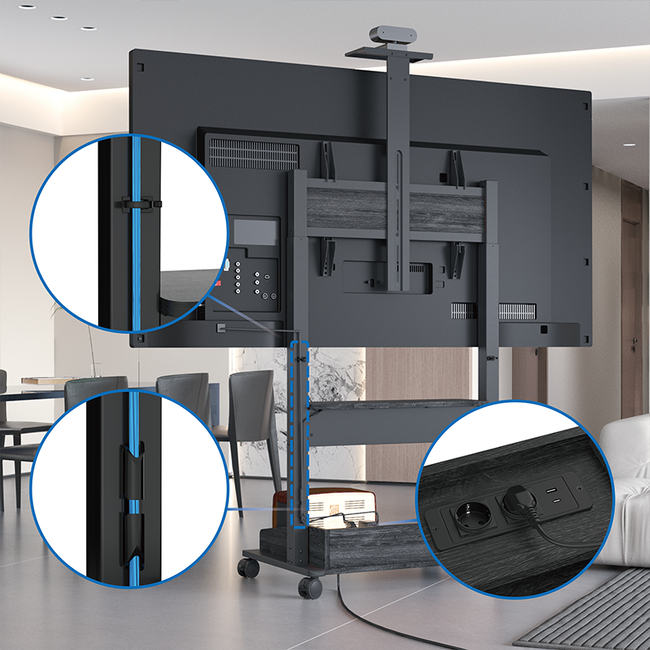 DQ  Zelos Elektrische TV Vloerstandaard Zwart