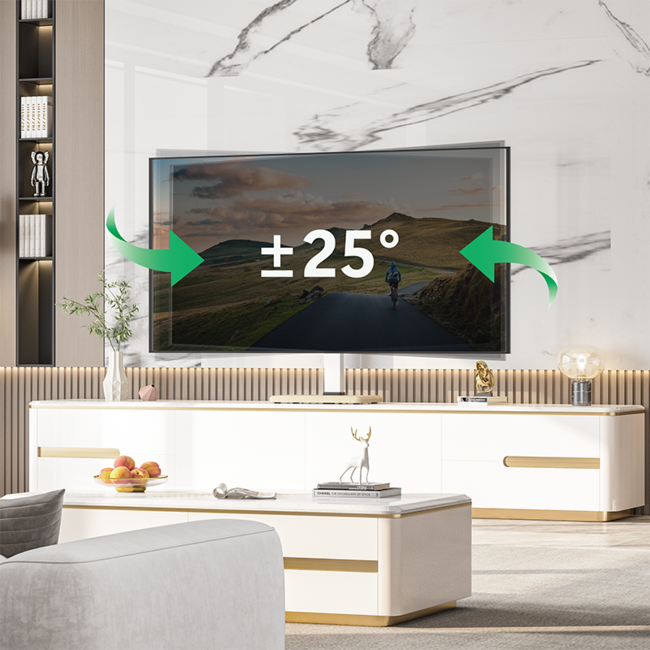 XTRARM  XTR TS1025 TV Tafelstandaard - Wit/Eiken - 32-65 inch