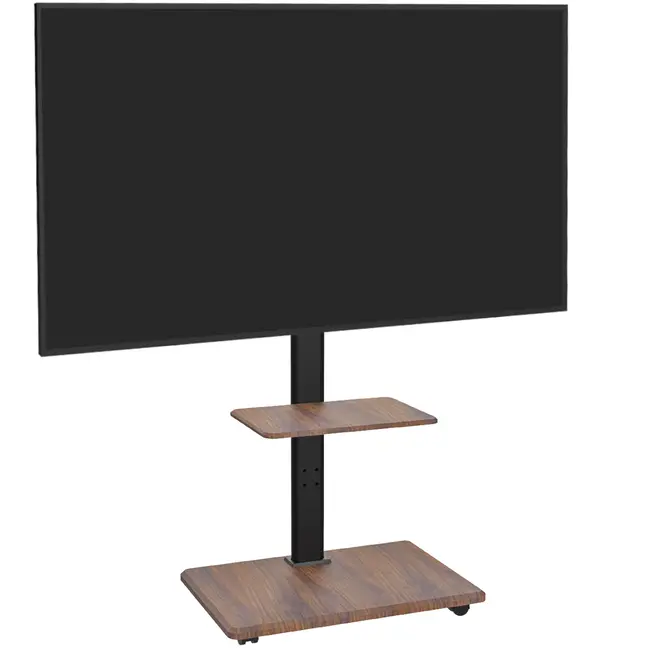 XTRARM  Delphos TV Vloerstandaard  Walnoot Verrijdbaar