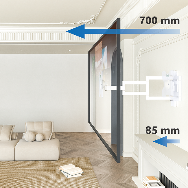 DQ  Rotate XL White 70 cm TV Beugel