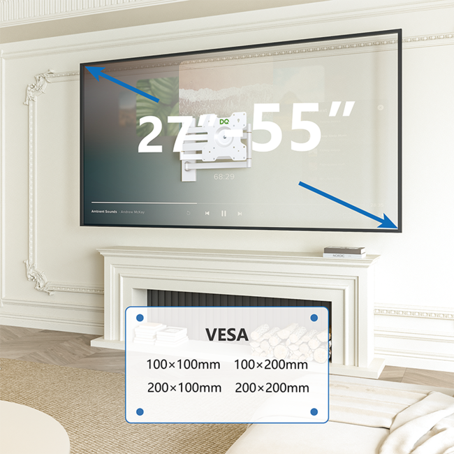 DQ   Rotate XL White 108,5 cm TV Beugel