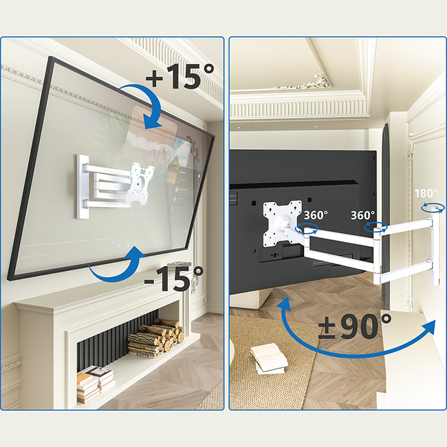 DQ   Rotate XL White 108,5 cm TV Beugel