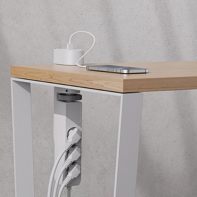 Neomounts DS22-840WH6 Bureaucontactdoos met klem en USB-C en USB-A poorten - Quick-charge