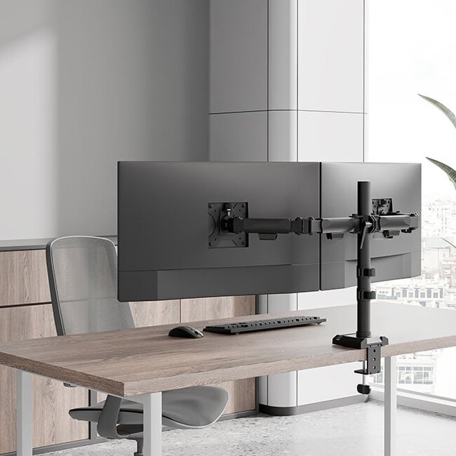 Neomounts DS60-600BL2 Monitorarm 10-32 inch - Quick-fix - 180°-stop