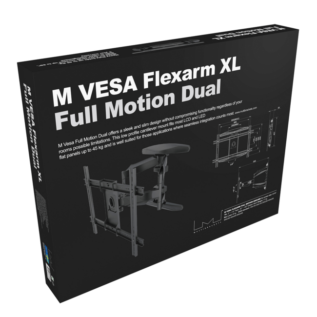 Multibrackets M VESA Flexarm XL Full Motion Dual TV Beugel 40" - 86"