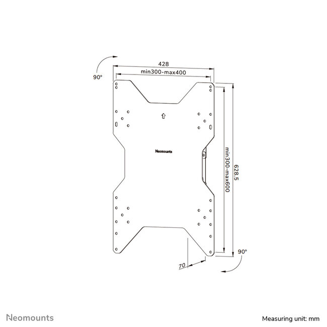 Neomounts WL85-515BL16 TV Beugel 55-75" - roteerbaar
