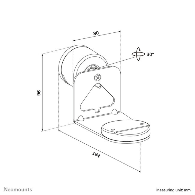 Neomounts WL35-722WH1 Muurbeugel voor Sonos Era 100 & 300 - vrij draai- en kantelbaar tot 30° - Wit
