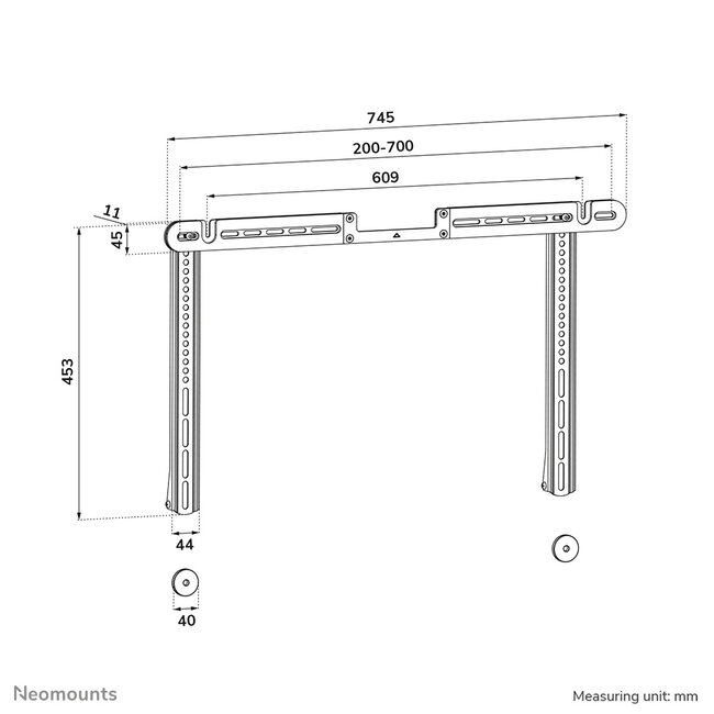 Neomounts AV35-727WH1 TV-beugel voor Sonos Arc & Arc Ultra- eenvoudige installatie - wit