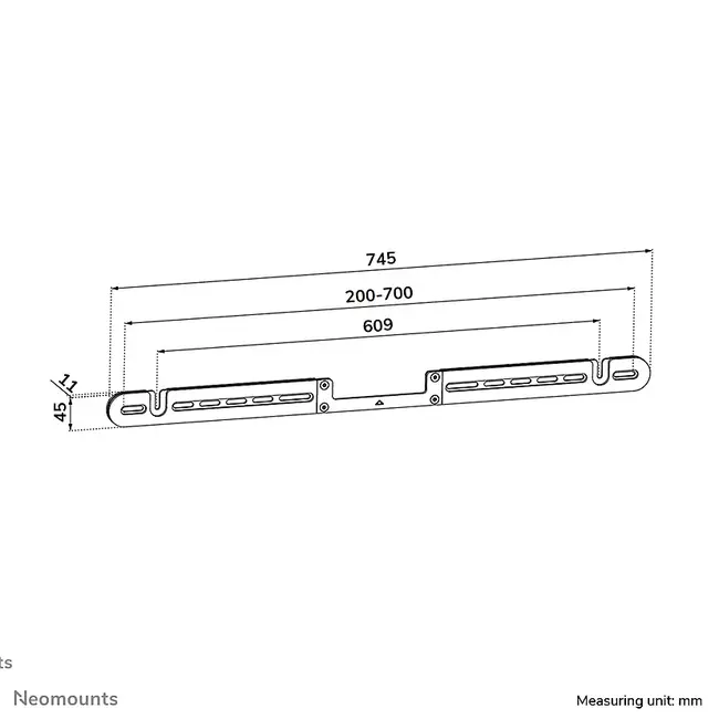 Neomounts WL30-727BL1 Muurbeugel voor Sonos Arc & Arc Ultra - eenvoudige installatie - zwart