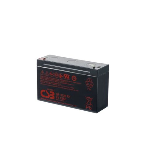 CSB CSB GP6120, Sealed Lead Acid (VRLA), 6 V, Zwart, 12000 mAh, ISO 9001, ISO 14001, 50 x 151 x 100 mm