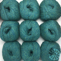 «Woolpack Yarn Collection» Baby Alpaka DK, meliert – Blaugrün