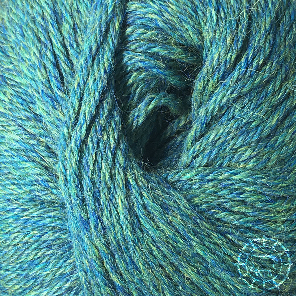 Woolpack Yarn Collection Baby Alpaca DK, chinée – Bleu-vert