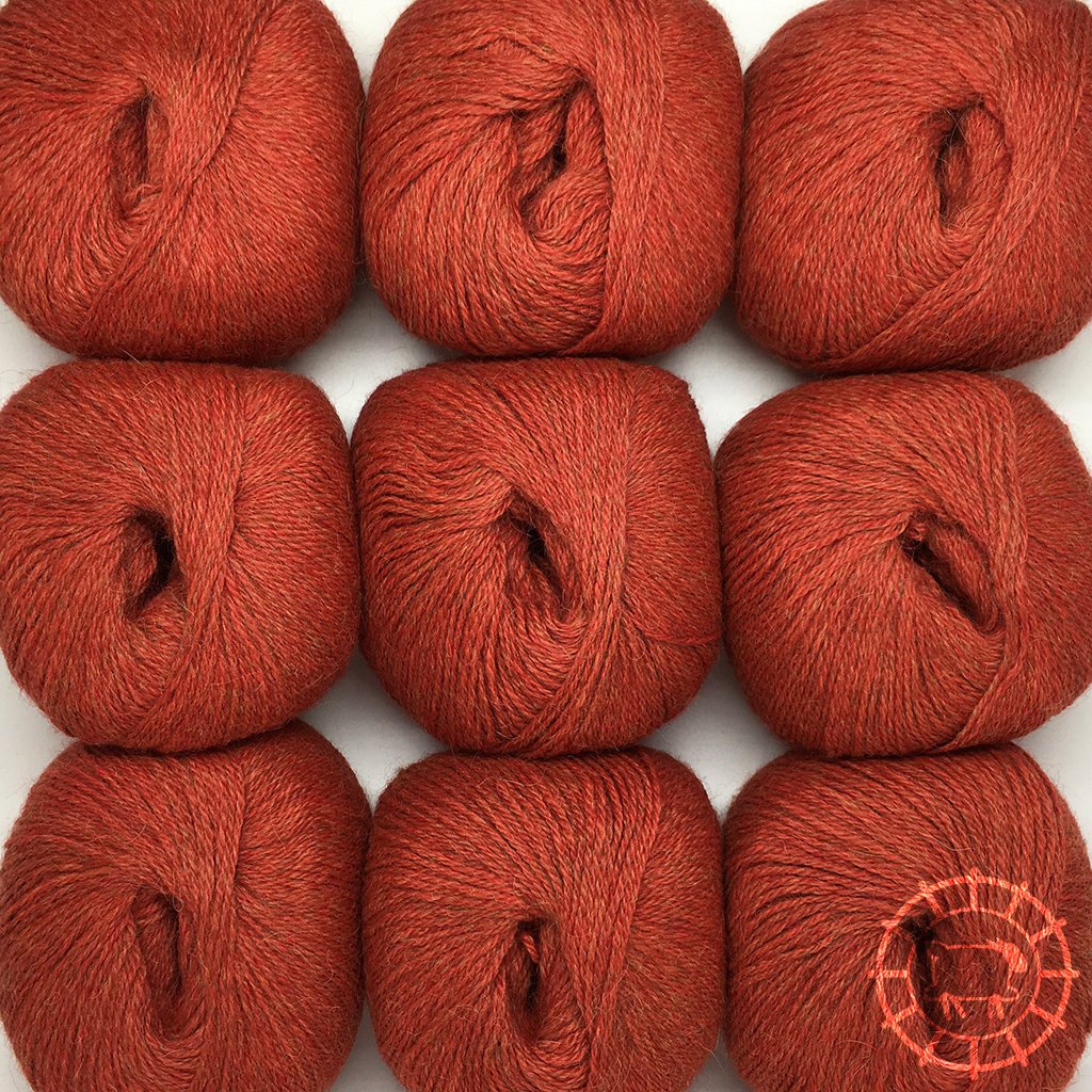 Woolpack Yarn Collection Baby Alpaca Fingering, chinée – Rouge brique