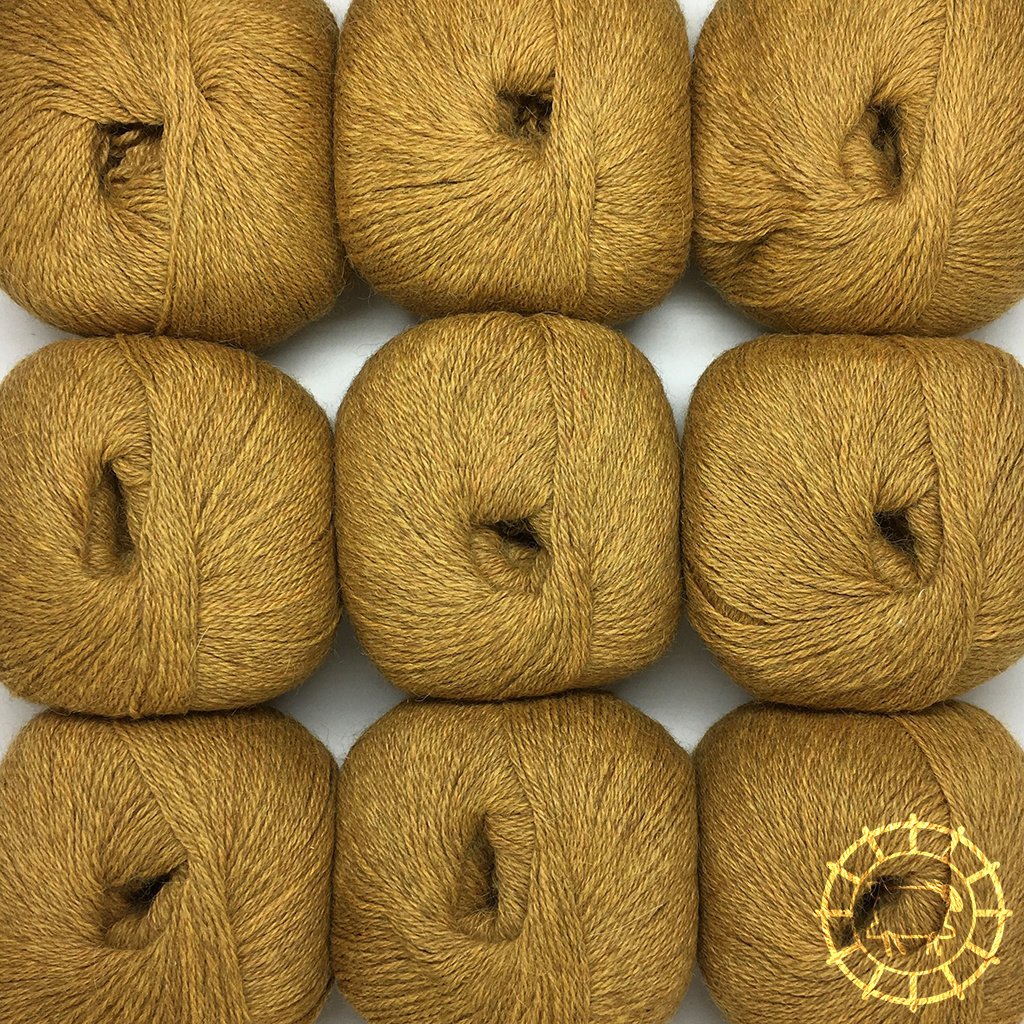 «Woolpack Yarn Collection» Baby Alpaka Fingering, meliert – Curry