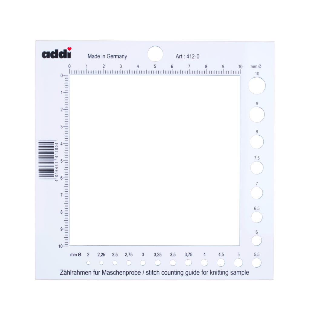 addi – Made in Germany addi Compteur pour échantillon plus gabarit pour aiguilles
