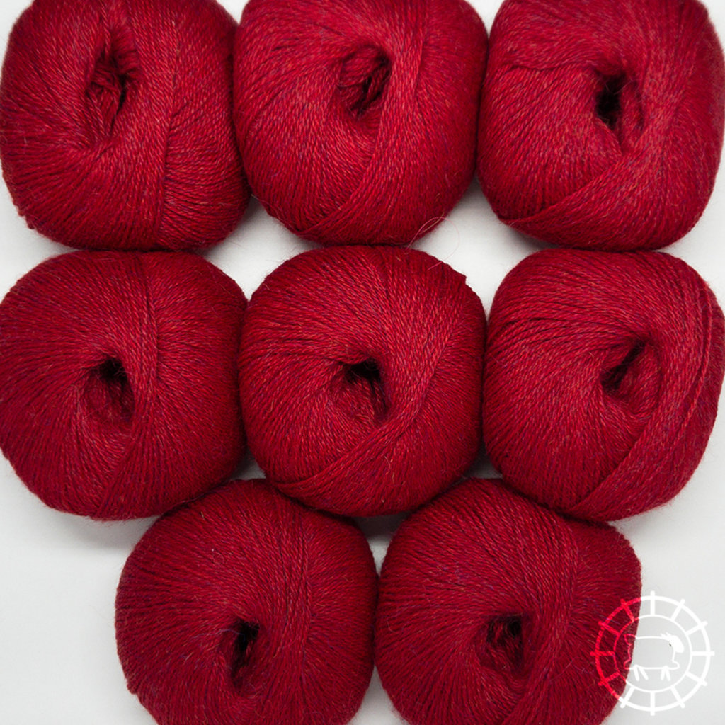 Woolpack Yarn Collection Baby Alpaca Fingering, chinée – Rouge tomate