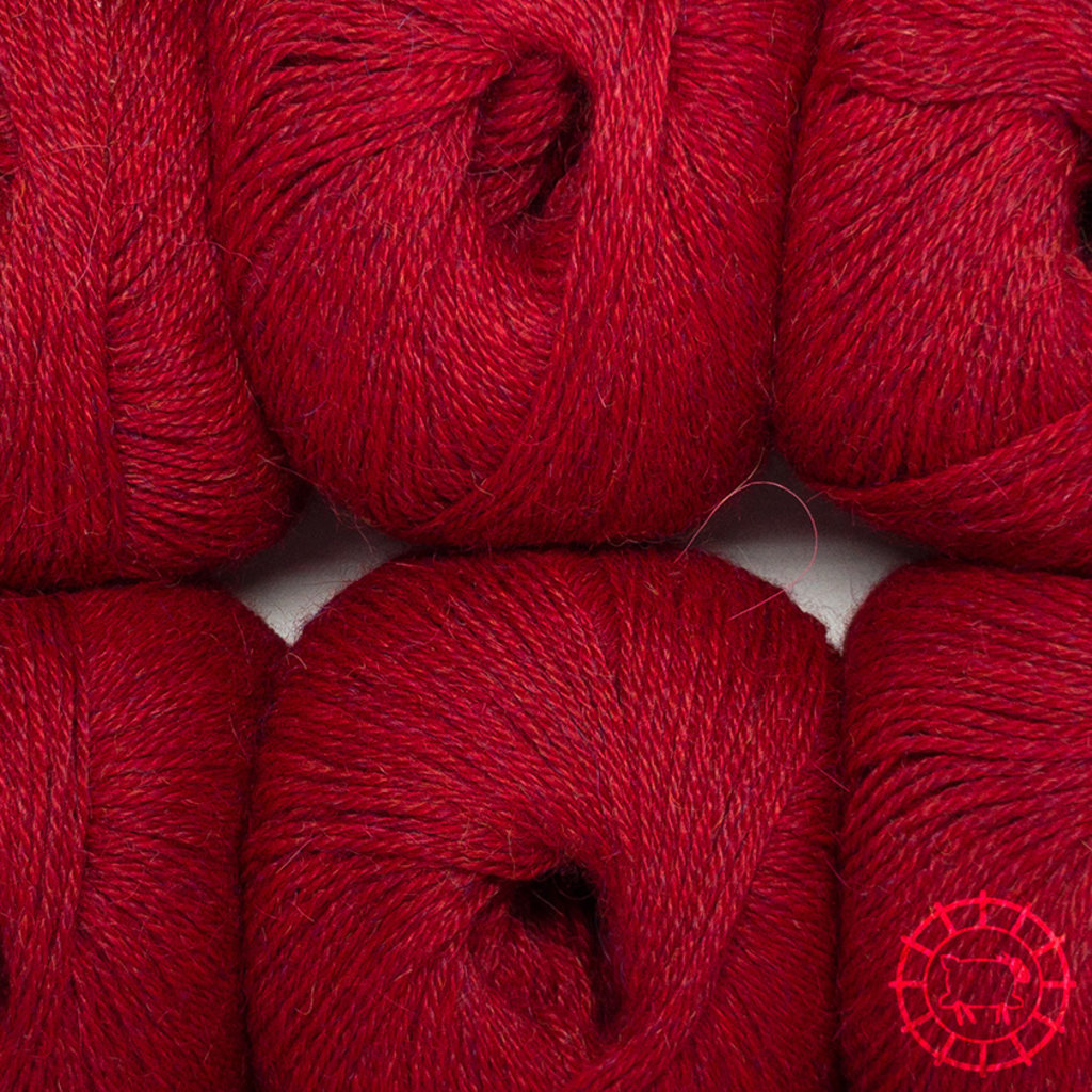 Woolpack Yarn Collection Baby Alpaca Fingering, chinée – Rouge tomate